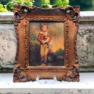 Vintage Jane Freeman Chums Master Simpson Boy and Dog Framed Print Made in USA